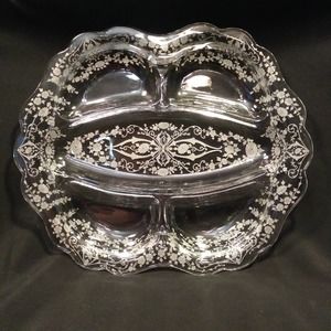 Vintage Cambridge Glass 5 Part Relish Dish in Diane Etch 10 1/2 in